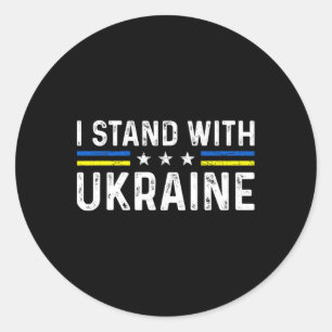 Support I Stand With Ukraine Ukrainian Flag  Classic Round Sticker