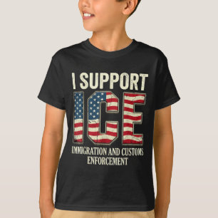 Support ice immigration officers american flag T-Shirt
