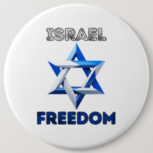 Support Israel, freedom, stand with israel 6 Inch Round Button