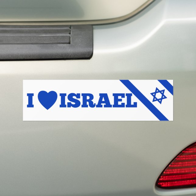Support Israel I Love Israel Bumper Sticker (On Car)