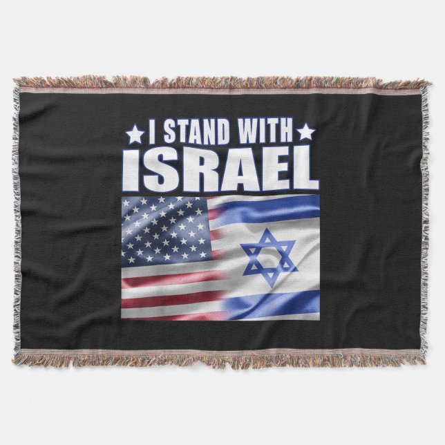 Support Israel I Stand with Israel  Throw Blanket (Front)