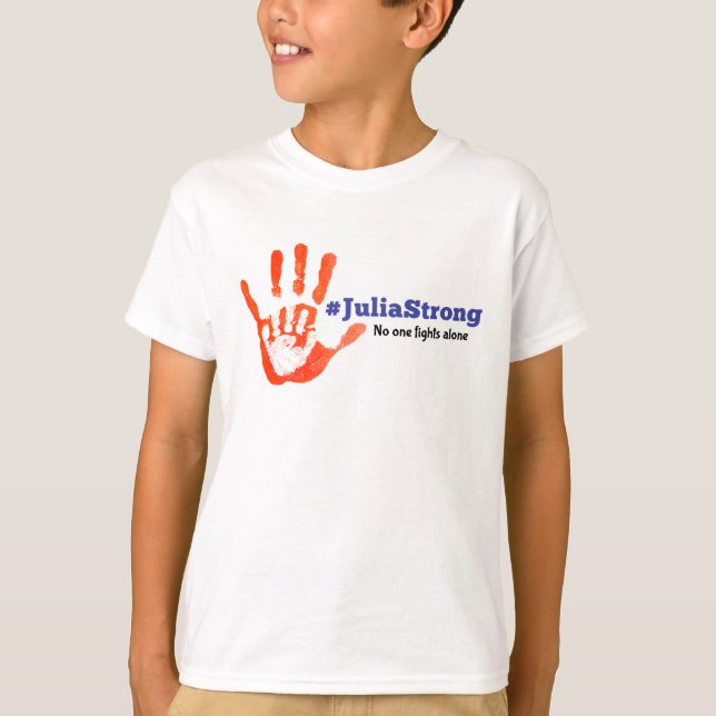 Support Julia's Fight!  Warrior Handprint T-Shirt (Front)