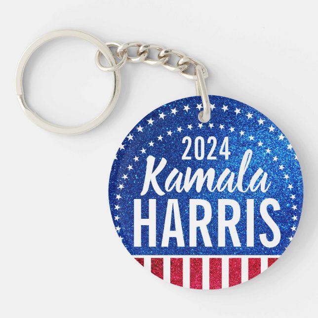 Support Kamala Harris 2024 Progress and Unity Keychain (Front)