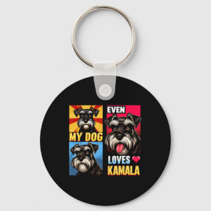 Support Kamala Harris Even My Dog Loves Kamala Dog Keychain