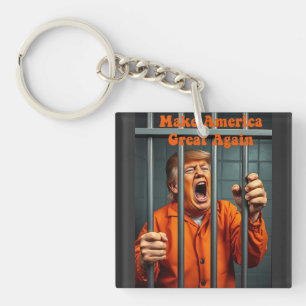 Support Kamala Walz Justice Trump Funny Satire  Keychain