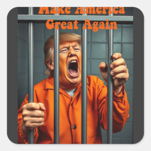 Support Kamala Walz Justice Trump Funny Satire  Square Sticker