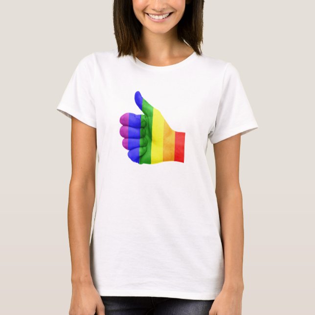 Support LGBT Gay Lesbian Pride Rainbow Shirt (Front)