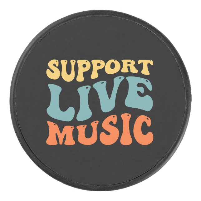 Support Live Music Hockey Puck (Front)