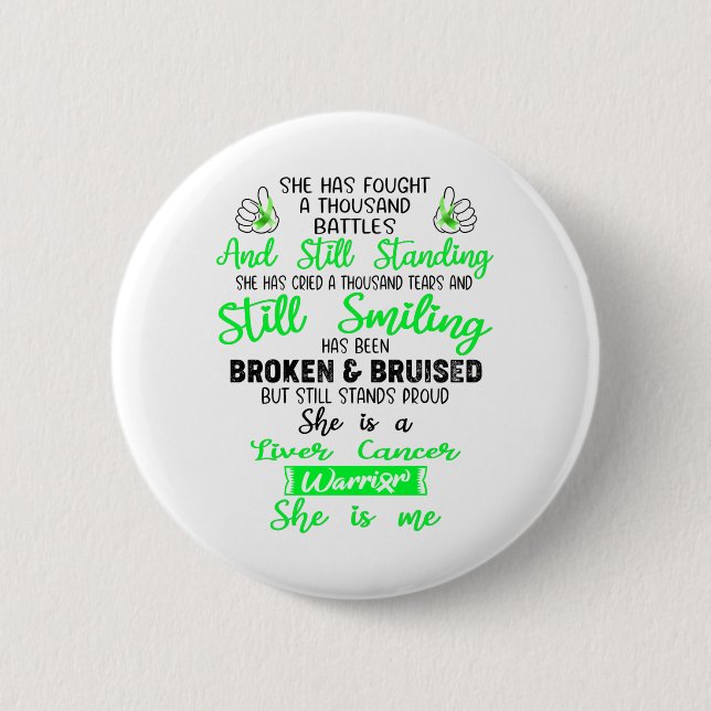 Support Liver Cancer Warrior Gifts 2 Inch Round Button (Front)