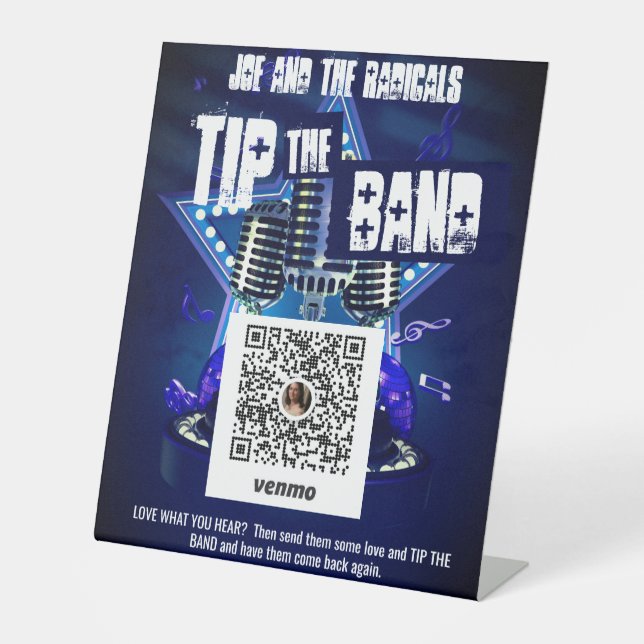 Support Local Band Venmo Pedestal Sign (Front)