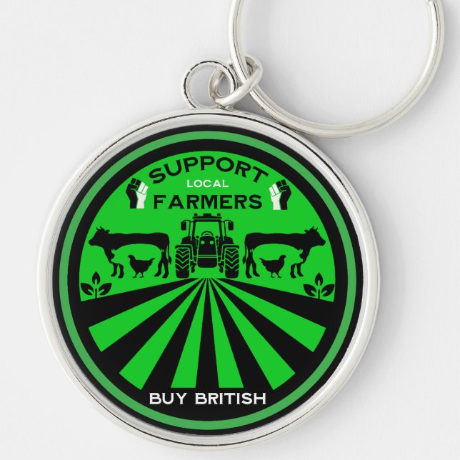 Support Local British Farm Produce Keychain (Front)