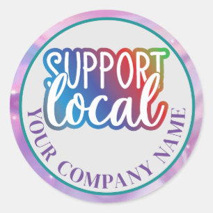 Support Local Business Customizable Classic Round Sticker