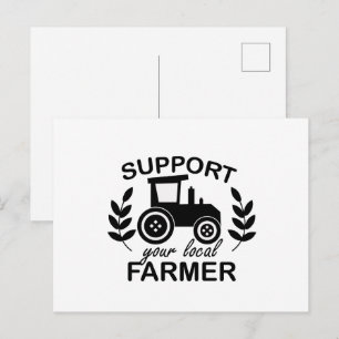 Support local Farmer word art Postcard