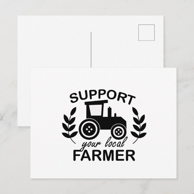 Support local Farmer word art  Postcard (Front/Back)