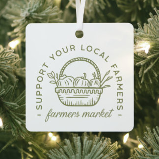 Support local farmers farm cottagecore aesthetic metal ornament