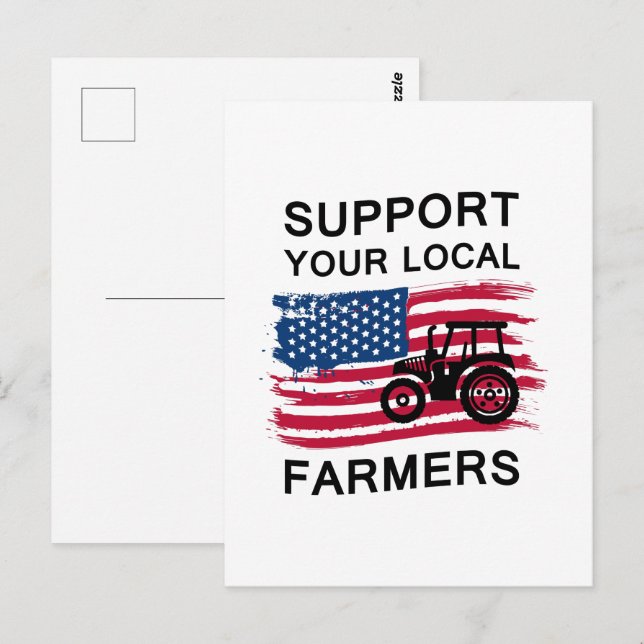 Support local Farmers word art  Postcard (Front/Back)