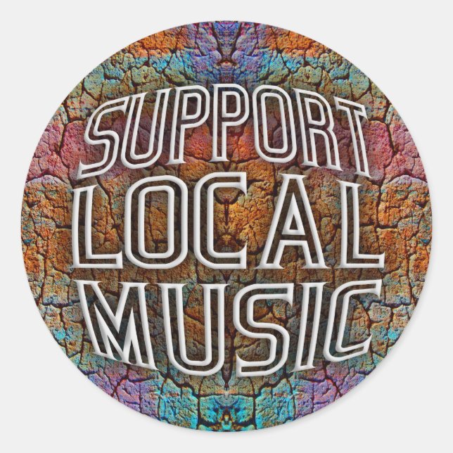 Support Local Music Classic Round Sticker (Front)