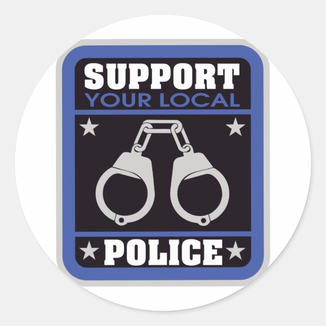 Support Local Police Classic Round Sticker (Front)