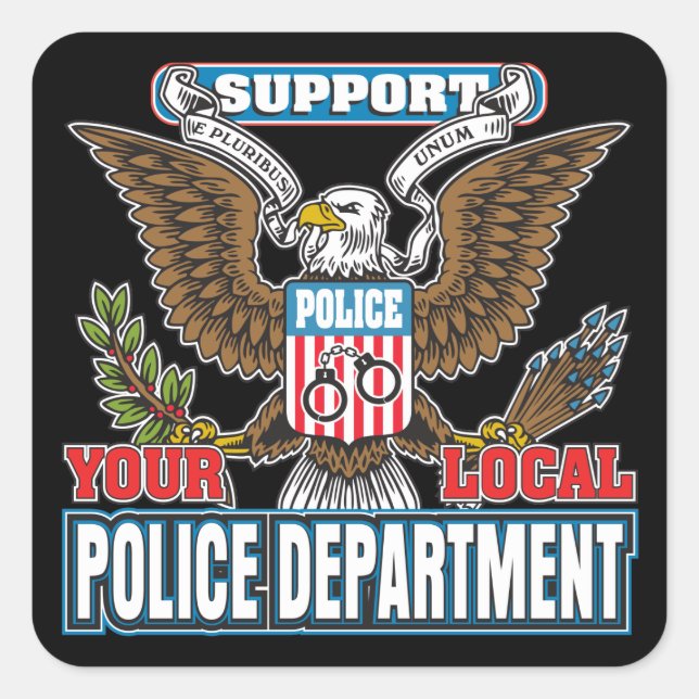 Support Local Police Square Sticker (Front)