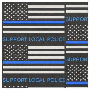 Support Local Police Thin Blue Line Fabric
