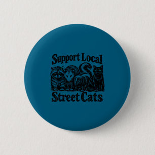 Support local street cats team trash opossum 2 inch round button
