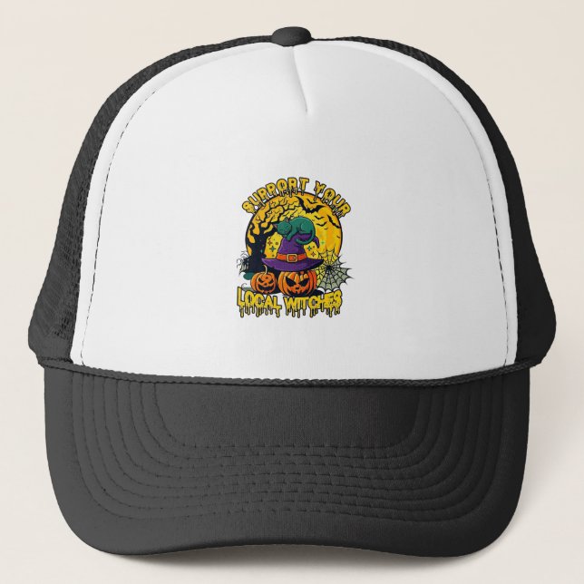 Support Local Witches Halloween Cat Witch Hat Pump (Front)
