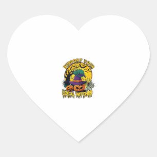 Support Local Witches Halloween Cat Witch Hat Pump Heart Sticker