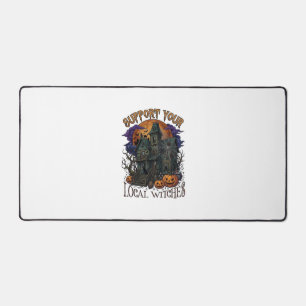Support Local Witches Halloween Haunted House Pump Desk Mat