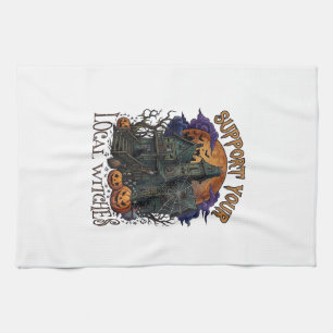 Support Local Witches Halloween Haunted House Pump Kitchen Towel