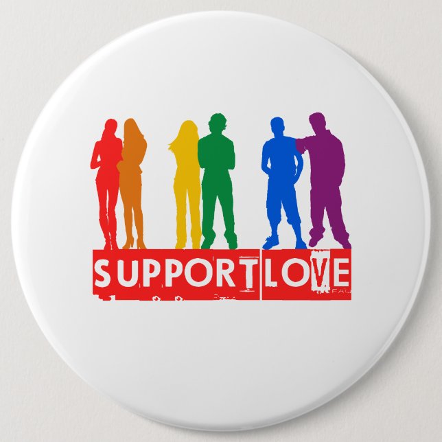 Support Love 6 Inch Round Button (Front)