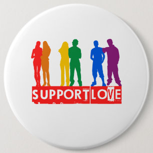 Support Love 6 Inch Round Button