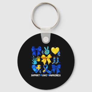 Support love awareness 321 down syndrome day men keychain