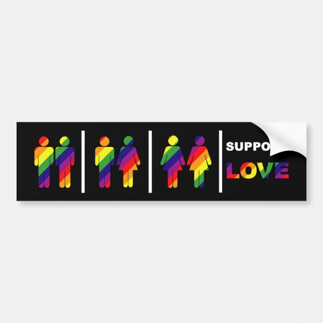 Support Love Bumper Sticker (Front)