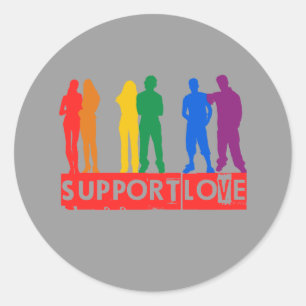 Support Love Classic Round Sticker