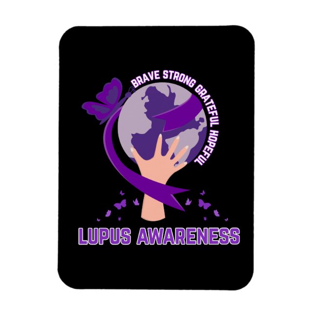 Support lupus awareness survivor warrior magnet (Vertical)