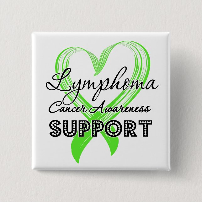 Support Lymphoma Awareness 2 Inch Square Button (Front)