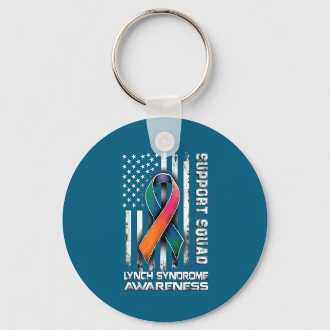 Support Lynch Syndrome Squad Awareness Fun Keychain (Front)