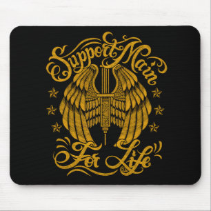 Support Main Yellow Syringe Wings Mouse Pad