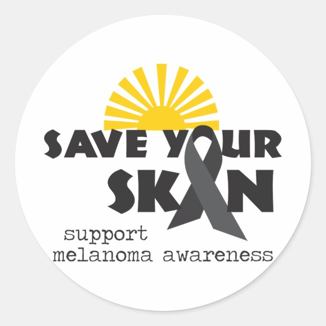 Support Melanoma Awareness Classic Round Sticker (Front)