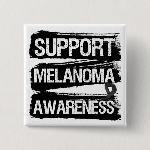 Support Melanoma Awareness Grunge 2 Inch Square Button