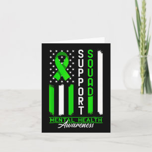 Support Mental Health Squad Awareness Us Flag Gree Card
