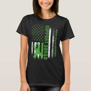 Support Mental Health Squad Awareness US flag Gree T-Shirt