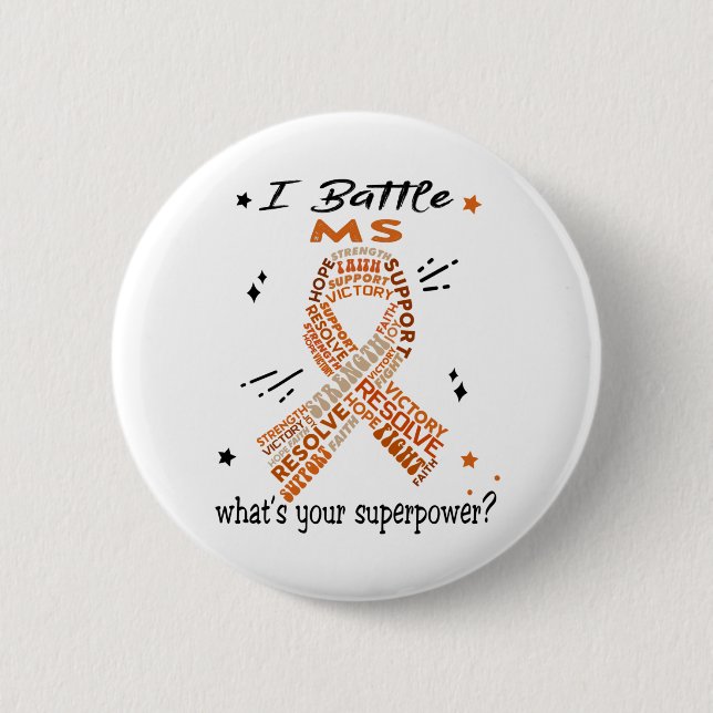 Support MS Warrior Gifts 2 Inch Round Button (Front)