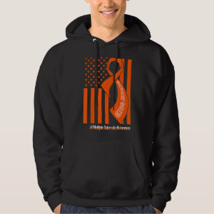 Support Multiple Sclerosis Squad Us Flag Matching  Hoodie
