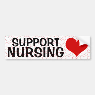 SUPPORT Nursing  (Heart) Bumper Sticker
