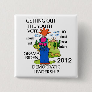 SUPPORT OBAMA 2012 2 INCH SQUARE BUTTON