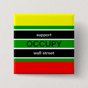 SUPPORT OCCUPY WALL STREET 2 INCH SQUARE BUTTON
