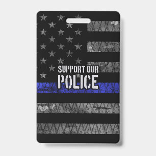 Support Our Police Distressed Flag Badge