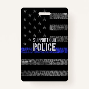 Support Our Police Distressed Flag Badge