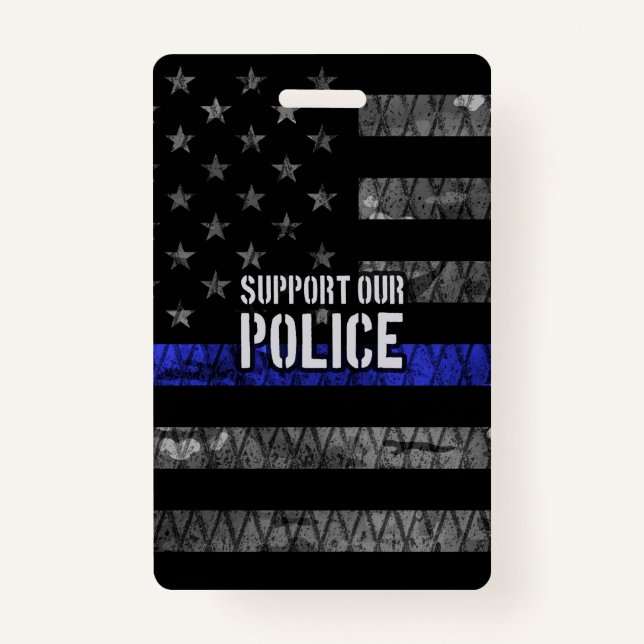 Support Our Police Distressed Flag Badge (Front)
